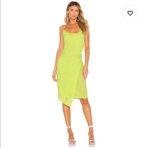 Wrap Neon Midi Slip Dress